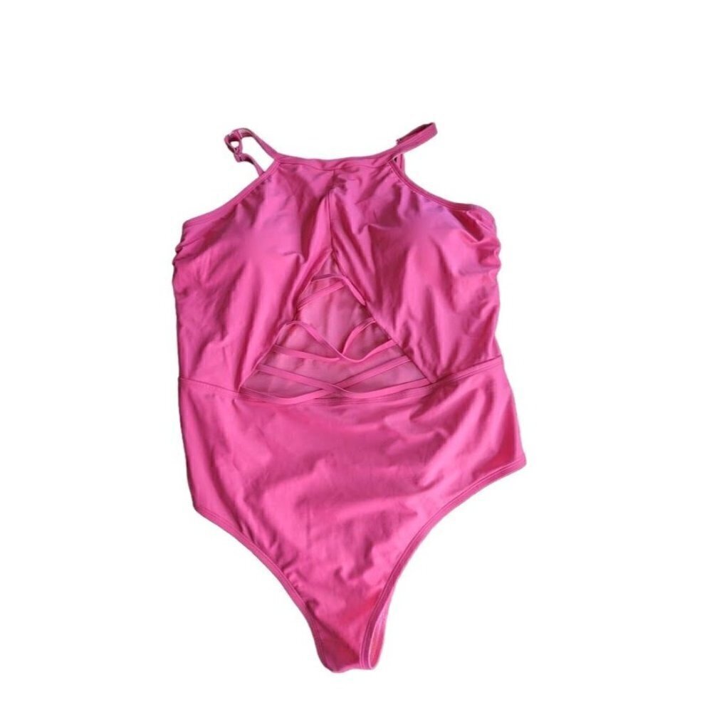CupShe Love Los Angeles Strappy Mesh One-Piece Swimsuit Plus 3X